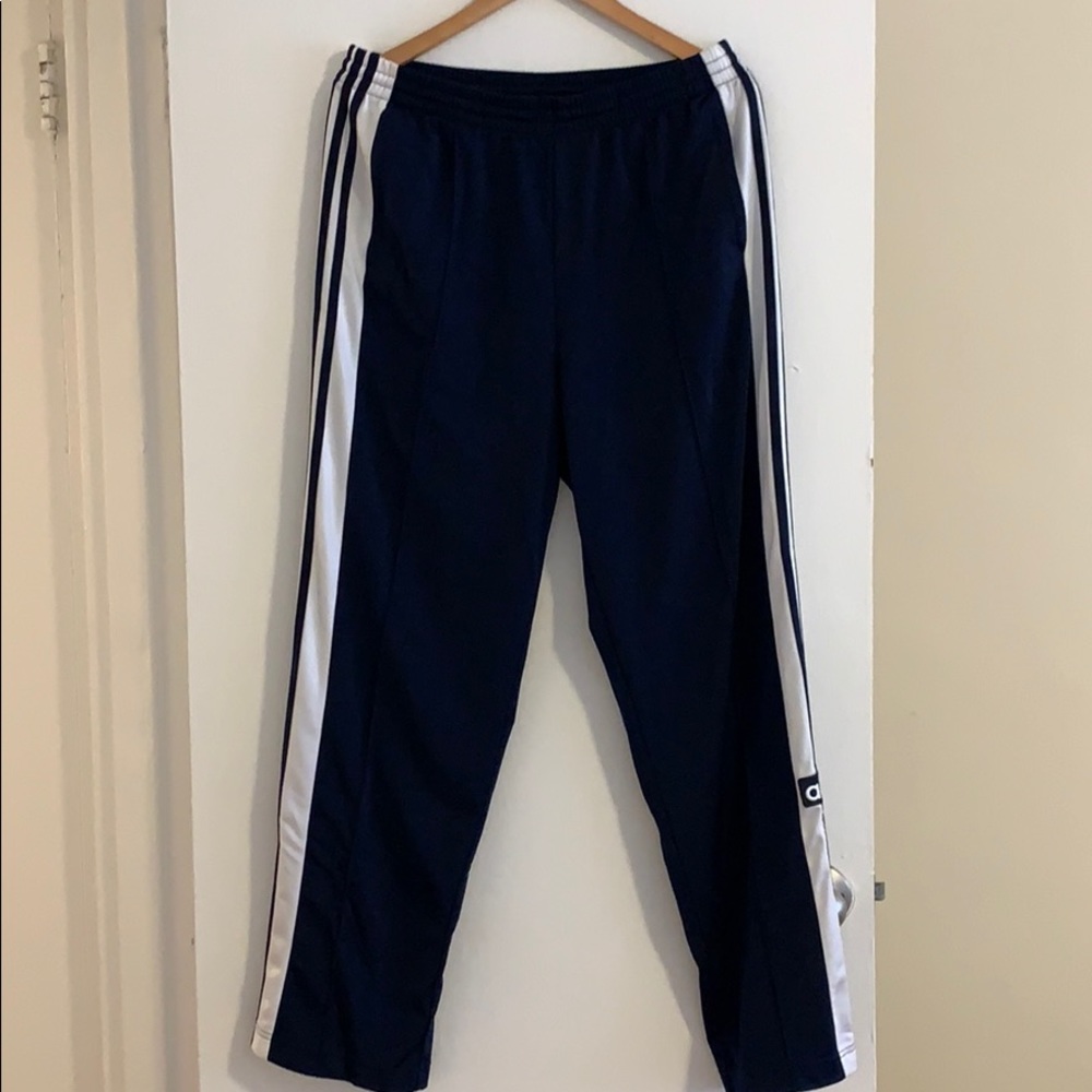 Adidas three stripes pants with buttons. XL